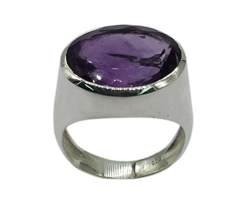 Glittering Amethyst 925 Silver Gemstone Ring