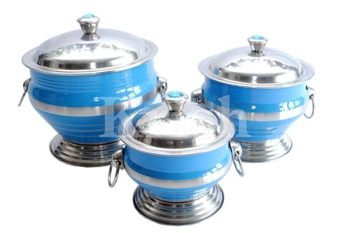 Colored Soup Toureen Dish With Ring Handle, Cover & Padam - Color: As Per Requirement