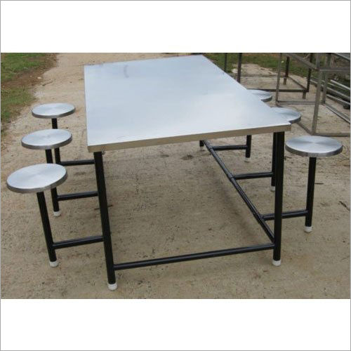 6 Seater Stainless Steel Canteen Table