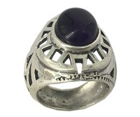 Amethyst Gemstone 925 Sterling Silver Ring - 6.2 Grams, Free Size, Purple Color