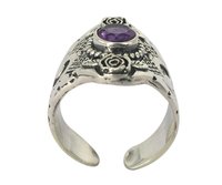 Designer Amethyst Stone 925 Silver Ring