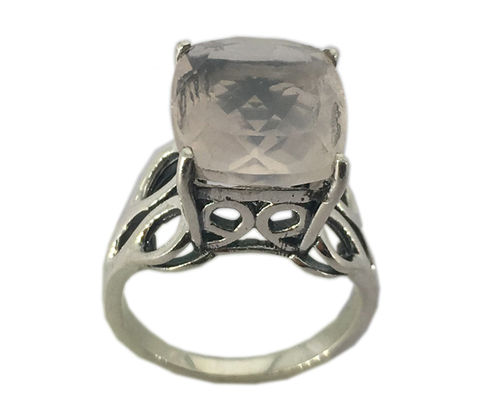 Gorgeous Rosequartz Stone 925 Silver Ring