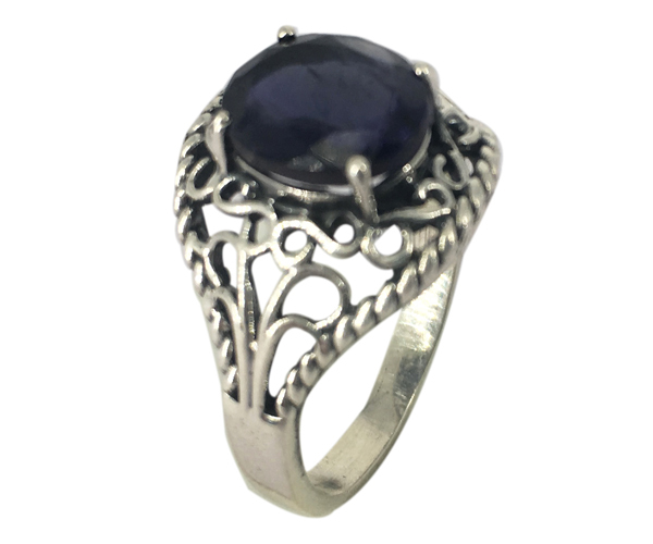 Unique Design Blue Sapphire Stone 925 Silver Ring