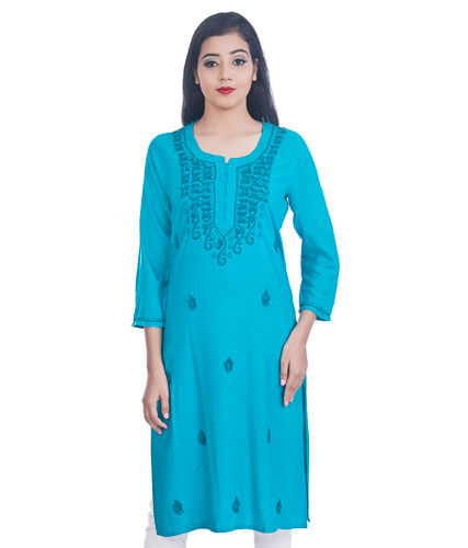 Rayon Lucknowi Chikan Kurti