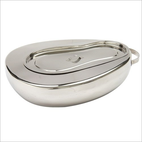 Bed Pan With Lid - Stainless Steel