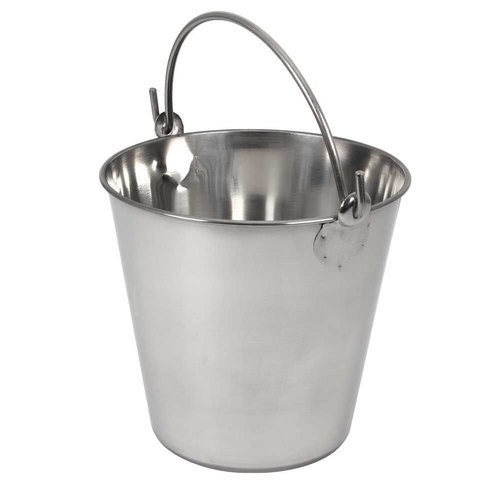 Pail (Bucket) Without Cover - Stainless Steel, 5 Gallons, 10 Inch Diameter | Durable, Rustproof, Lightweight, Food Safe, Polished Finish, Steel Wire Handle