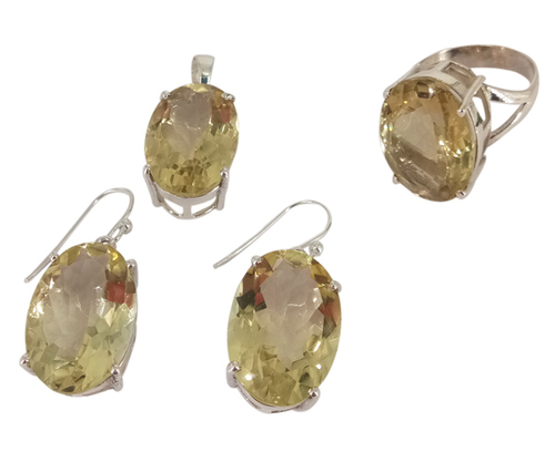 Superb Citrine 925 Silver Gemstone Jewelry Set