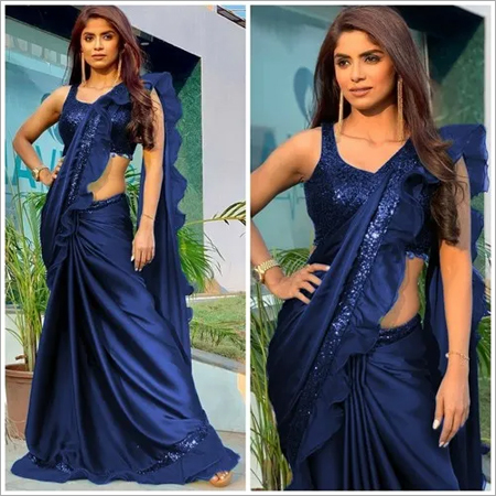 4 Colour Ruffle Designer  Saree