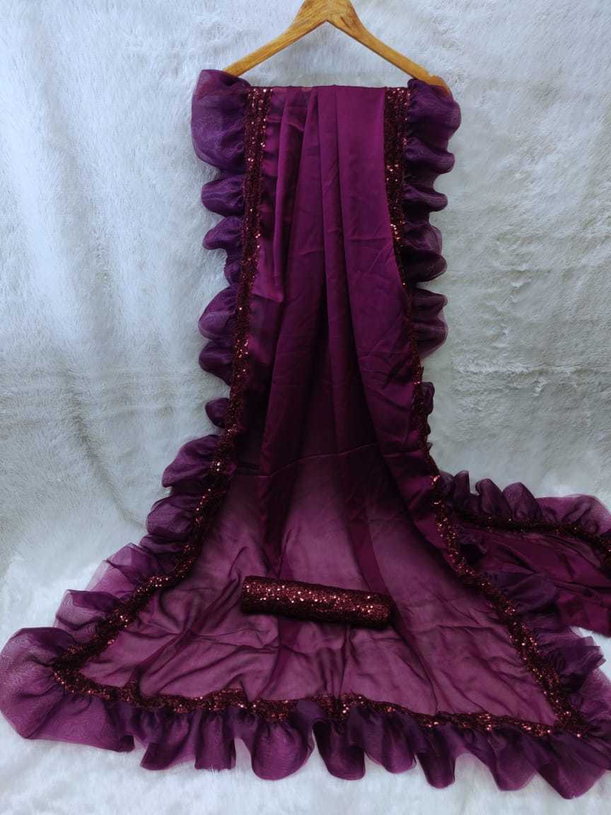 Ruffle designer saree
