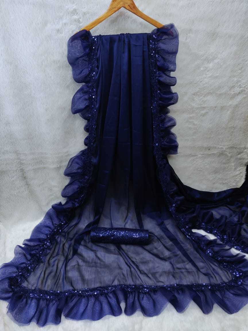Ruffle designer saree