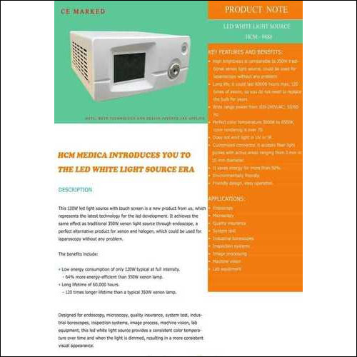 Led Light Source ( Model Hcm-9888) Application: Endoscopy