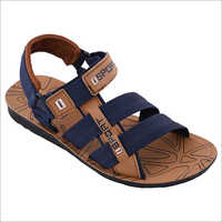 Men's Casual Sandals - Pvc Material, Available In Various Sizes, Light Brown & Dark Blue Shades, Velcro Ankle Strap For Easy Adjustability, Stylish Intersecting Strips, Extreme Comfort With Soft Padding