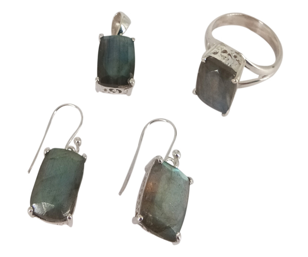 Ornamental Labradorite 925 Silver Gemstone Jewelry Set