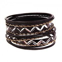 Golden Black Metallic Bangles