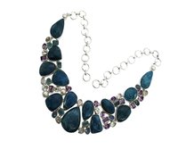 Expensive Multi Color 925 Silver Gemstone Necklace