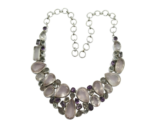 Adorable Multi-Color 925 Silver Gemstone Necklace