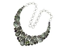 Fashionable Multi-Color 925 Silver Gemstone Necklace