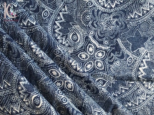 100% Cotton Paisley Print Indigo Blue Fabric