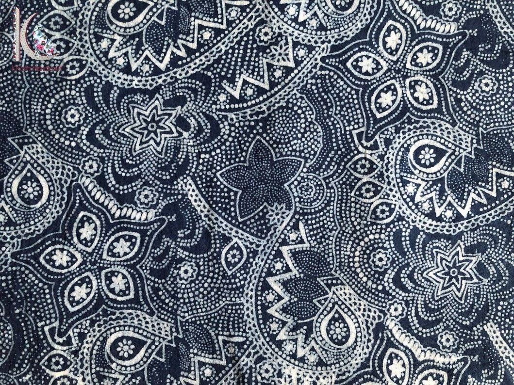 Paisley Print Indigo Blue Fabric