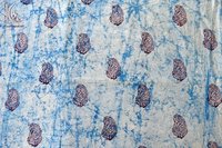 Indigo Blue Paisley Printed Cotton Fabric