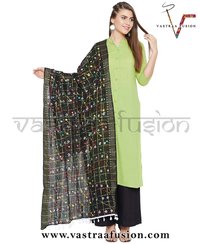 Stylish Bandhani Dupatta - Cotton, 2.50 Meter Length, Available In 12 Vibrant Colors, Embroidered With Aari Work, Perfect For Casual And Festive Occasions