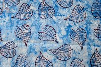 Leaf Print Indigo Blue Fabric