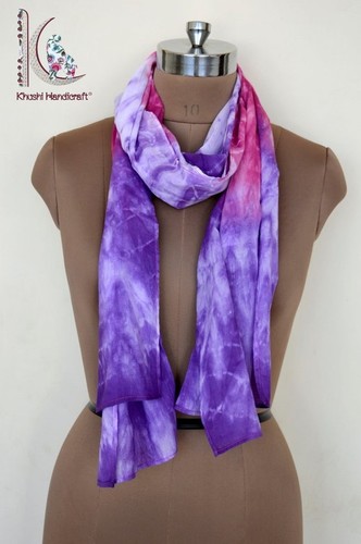 Purple And Pink Tie Dye Cotton Stole