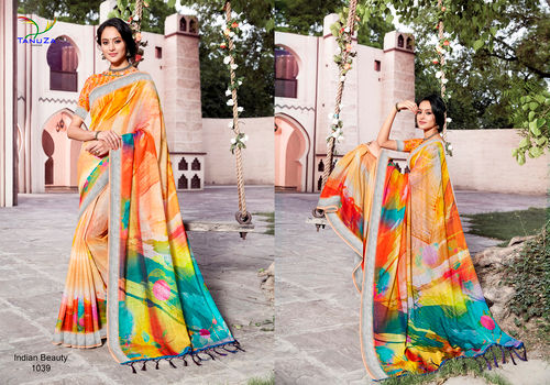 Share 230+ floral digital print sarees super hot
