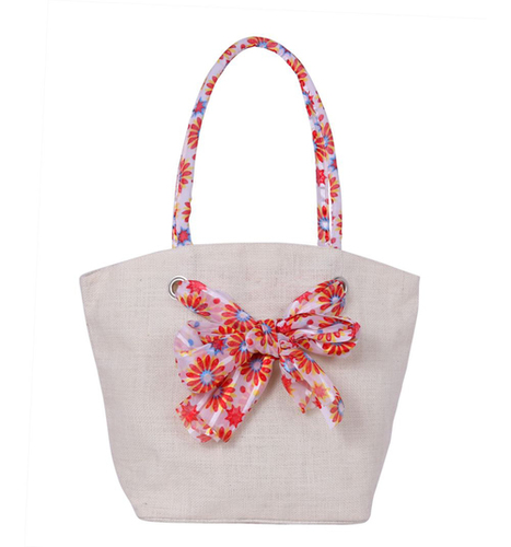 White Women Jute Hand Purse - 12x10 Inches | Eco-Friendly Jute Material Stylish Design Perfect for Everyday Use