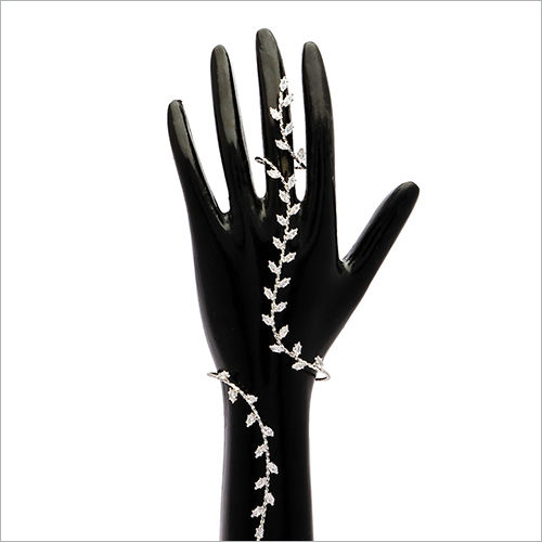 Designer Leaf Finger Ring Bracelet