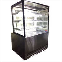 Pastry Display Counter - Stainless Steel, Rectangular, Matte Silver Finish | Compact Design, Led Lighting, Insect And Dust Protection
