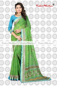 Faux Chiffon Printed Bangalori Blouse Saree
