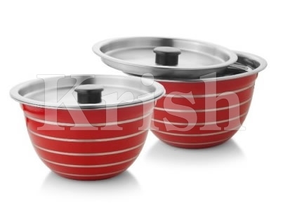 Coloured German Bowl With Air Tight Steel Lid