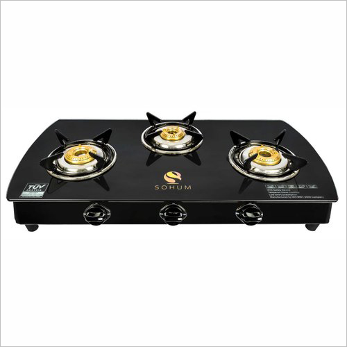 Three Burner Glass Top Gas Stove