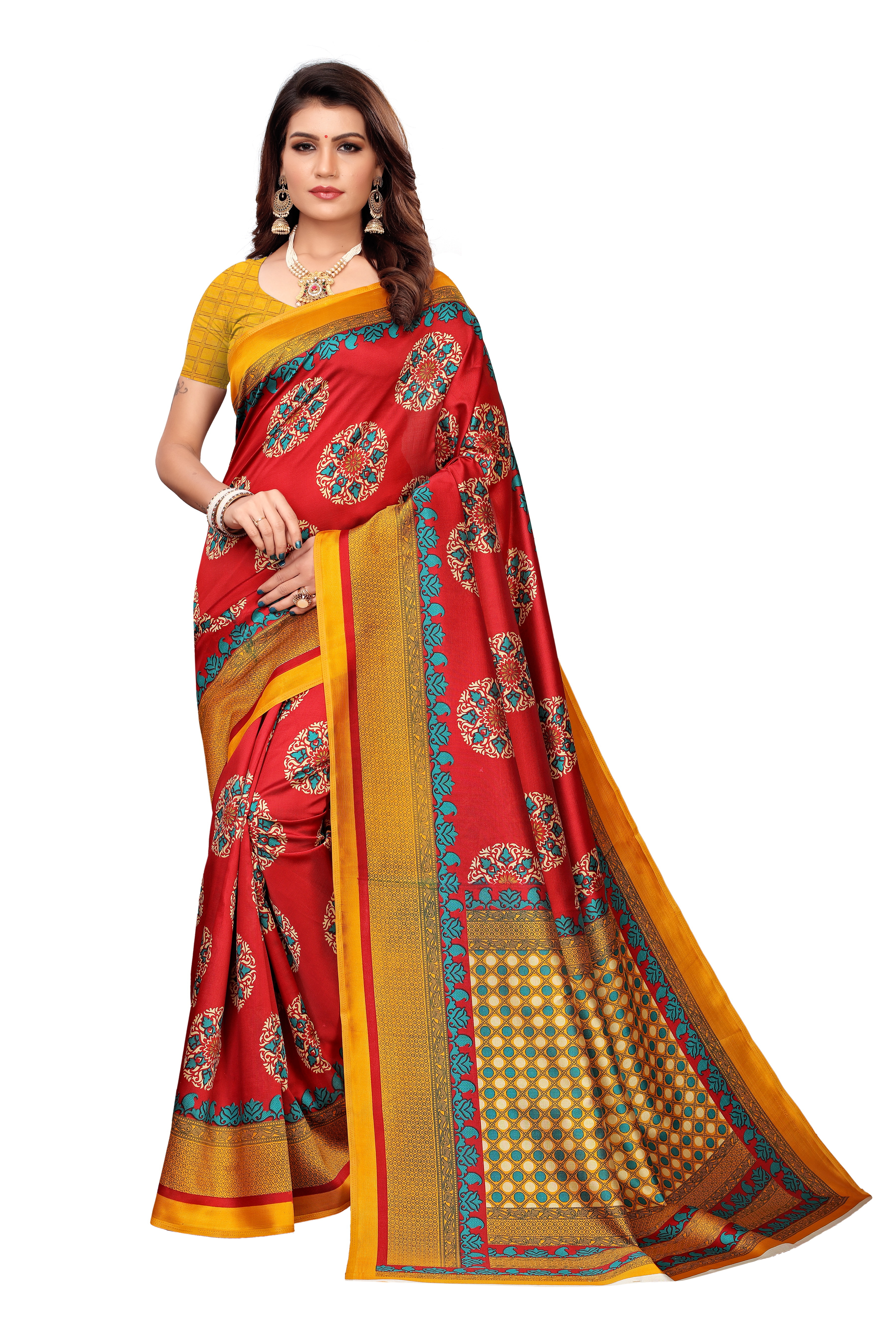 KALAMKARI MYSORE PRINTED SILK SAREE
