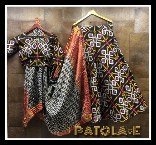 Pure Patola Weaving cotton silk fabric lehengha