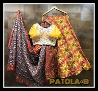 Pure Patola Weaving cotton silk fabric lehengha