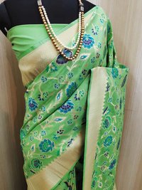 Lichi Cotton Banarasi Silk Sarees