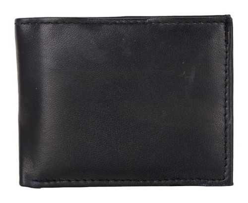 Aspen Leather Tri-Fold Wallet - Genuine Sheepnappa/Lambskin Leather, Black Color , RFID Protection, 2 Note Pockets, 6 Credit Card Slots, ID Window