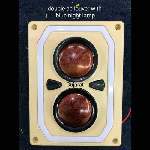 BUS AC LOUVER - Plastic 150x100 mm Beige | 12V/24V Dual Louvers Airflow Control LED Blue Night Lighting Compact Design Bus Application