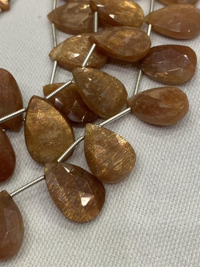 Sunstone Faceted Beads,8 inch strand,top quality beads
