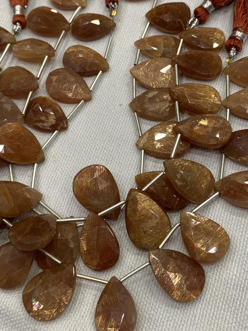 Sunstone Faceted Beads,8 inch strand,top quality beads
