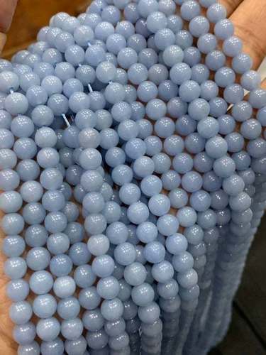 Natural Angelite 6-6.5mm round beads