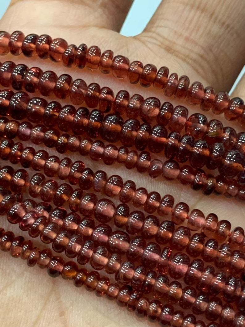 Natural mozambique garnet rondelles 3-4mm
