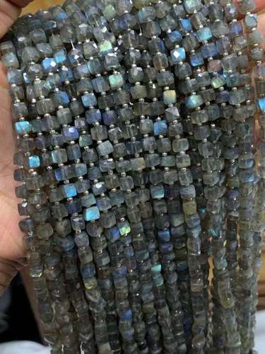 labradorite cube box faceted beads 5mm