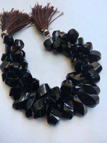 Smokey quartz twisted briolette beads,8 inch strand,9-11mm approx