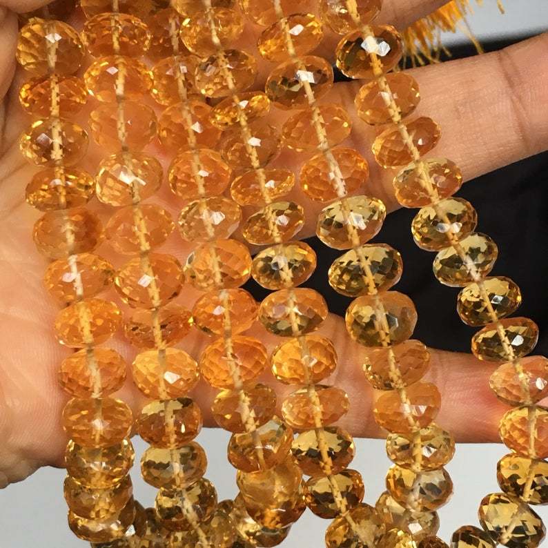 On sale natural Citrine Rondelle Faceted Beads, 8-8.5mm Approx, 8 Inch Strand