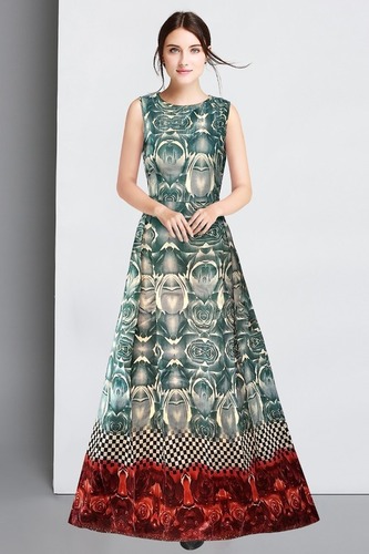 Printed Western Dress - Color: 2