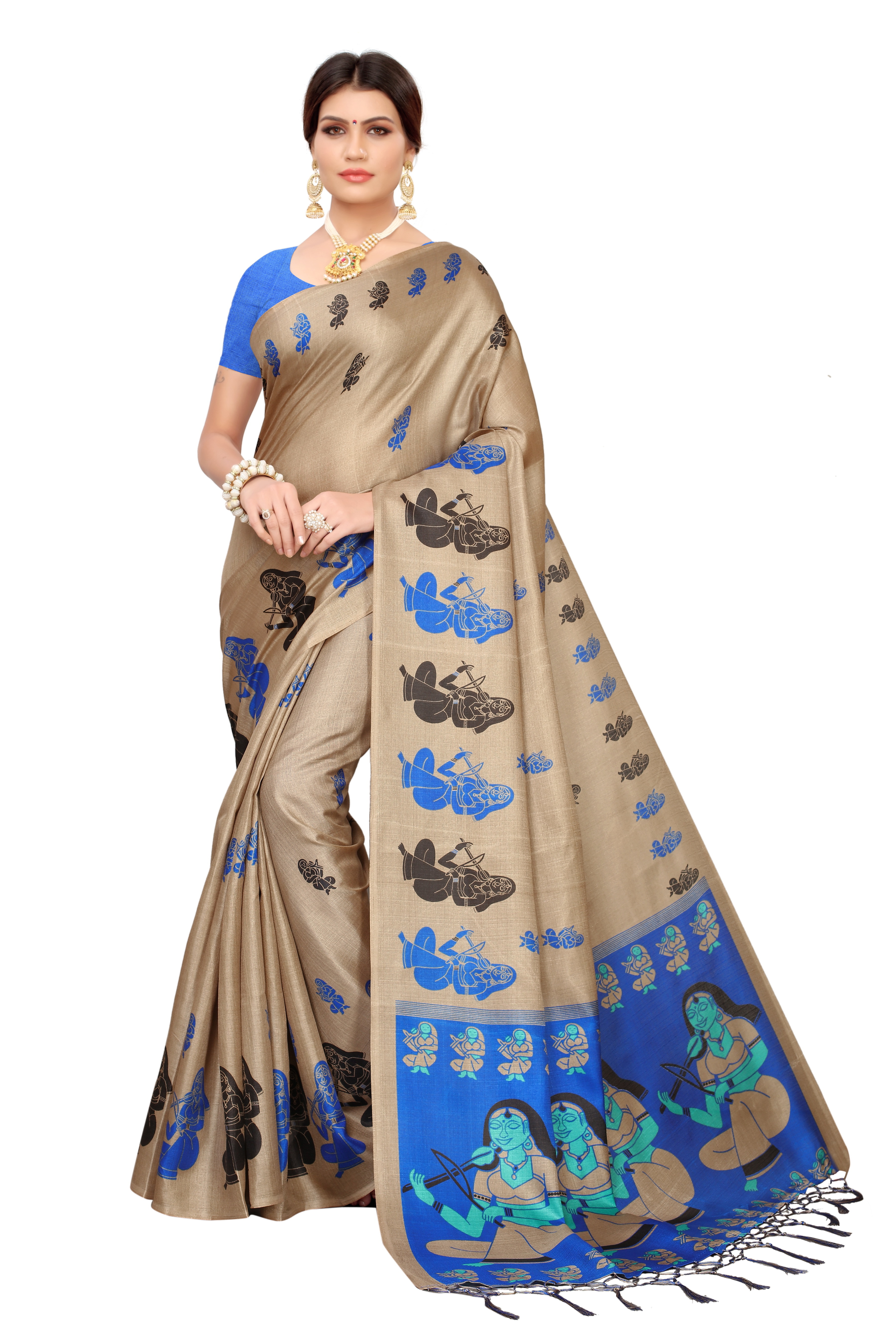 KALAMKARI KHADI SILK WITH JHALAR SAREE