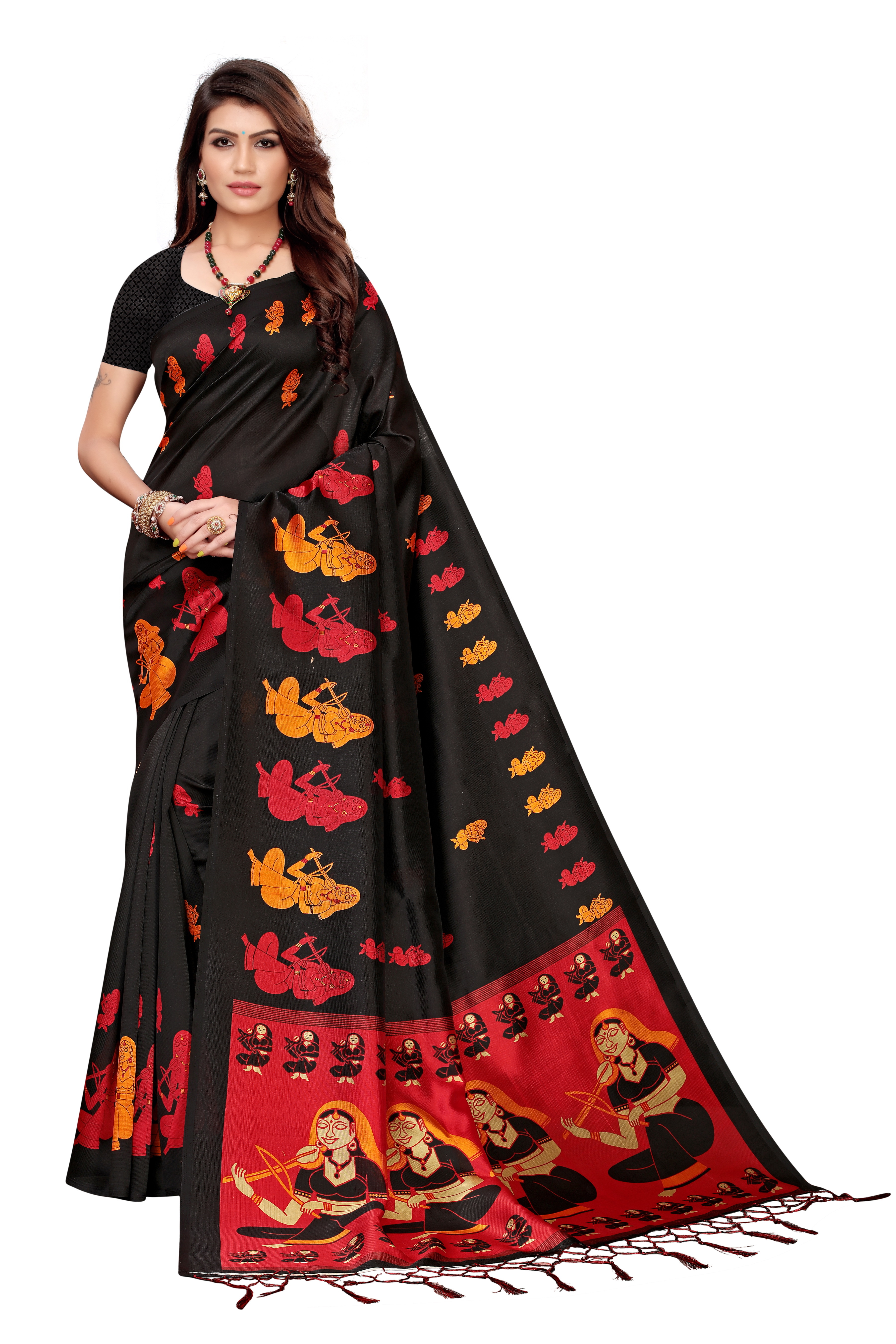 KALAMKARI KHADI SILK WITH JHALAR SAREE